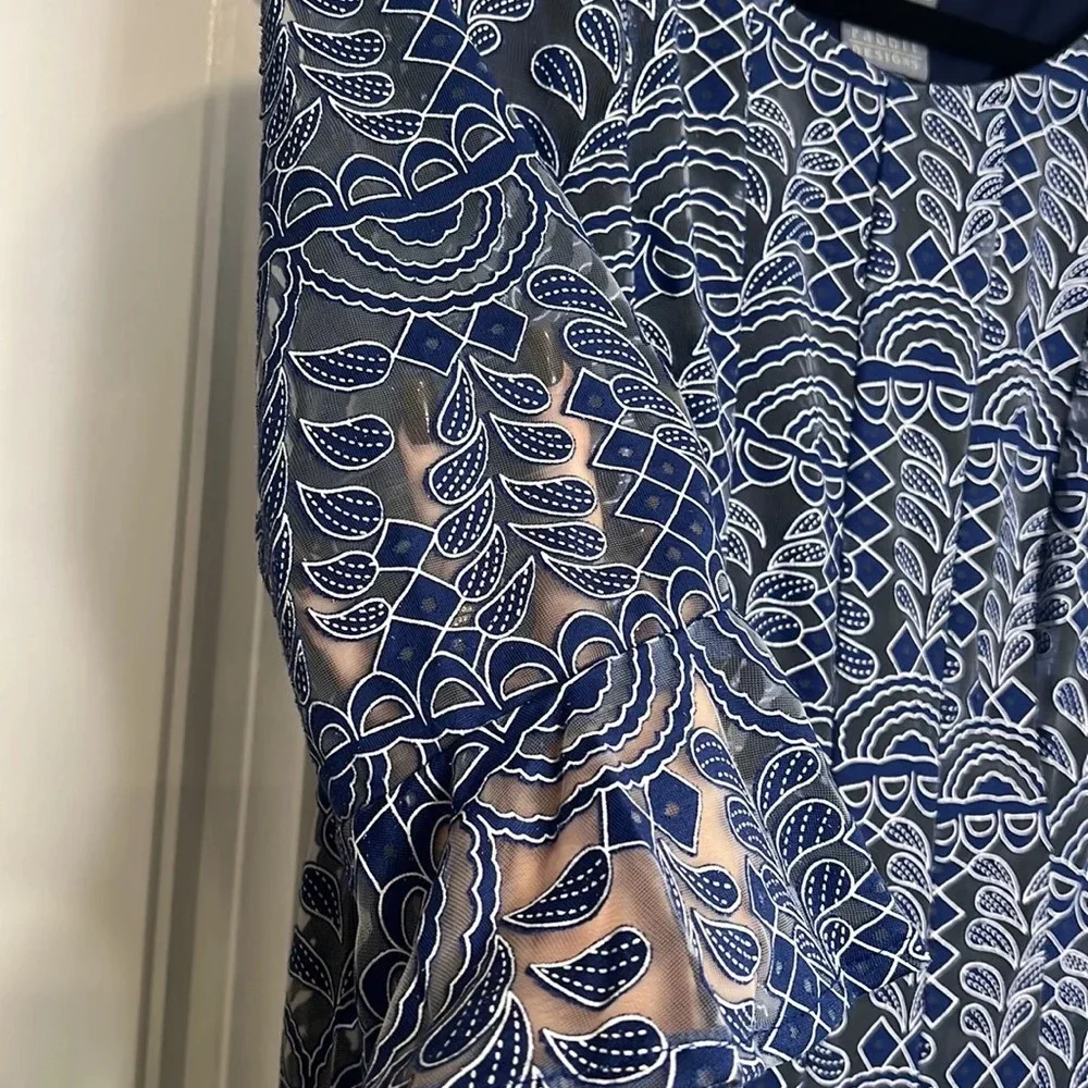 Rabbit Rabbit Rabbit Blue Burnout 3/4 Sleeve‎ Dress. Size 12. NWT. - Picture 6 of 12